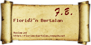 Florián Bertalan névjegykártya